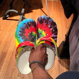 Size 11 Crocs/Tie-dye/Worn/Good condition